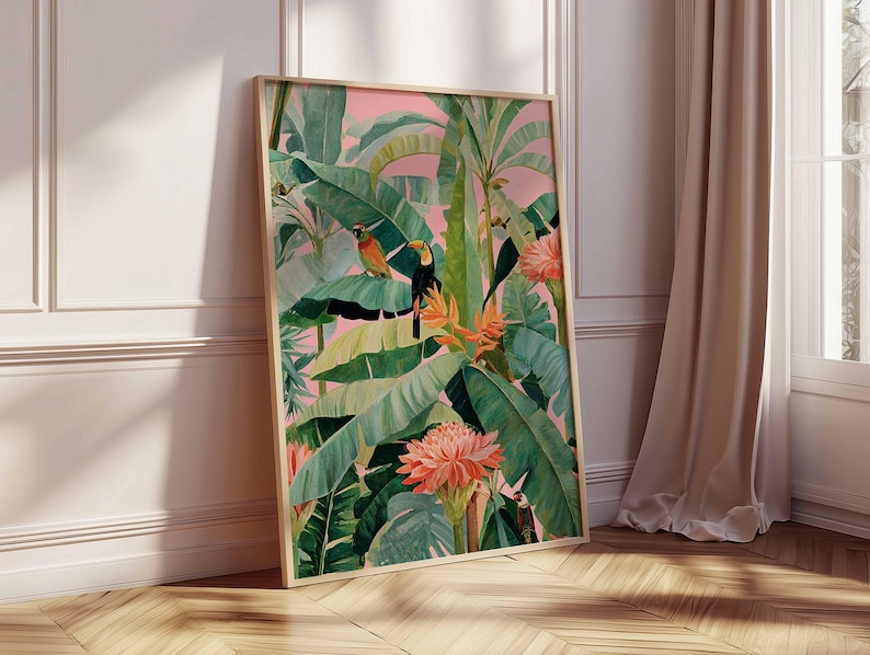 Affiche en toile tropicale rét - Office Furniture Used avis et prix